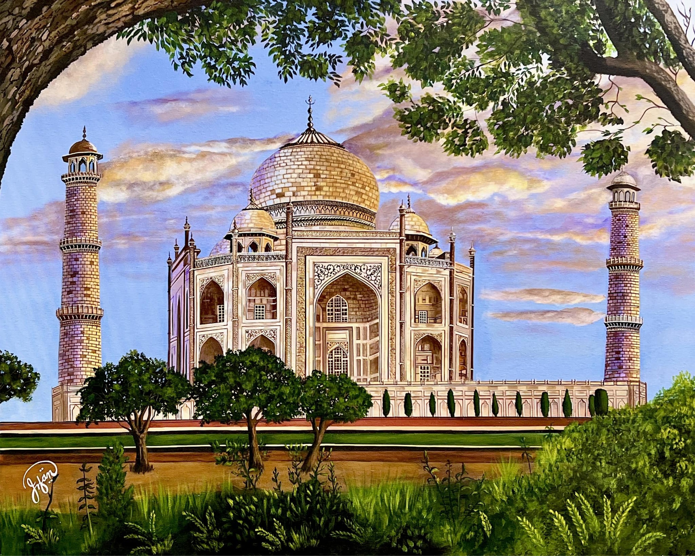 TAJ MAHAL AT SUNSET